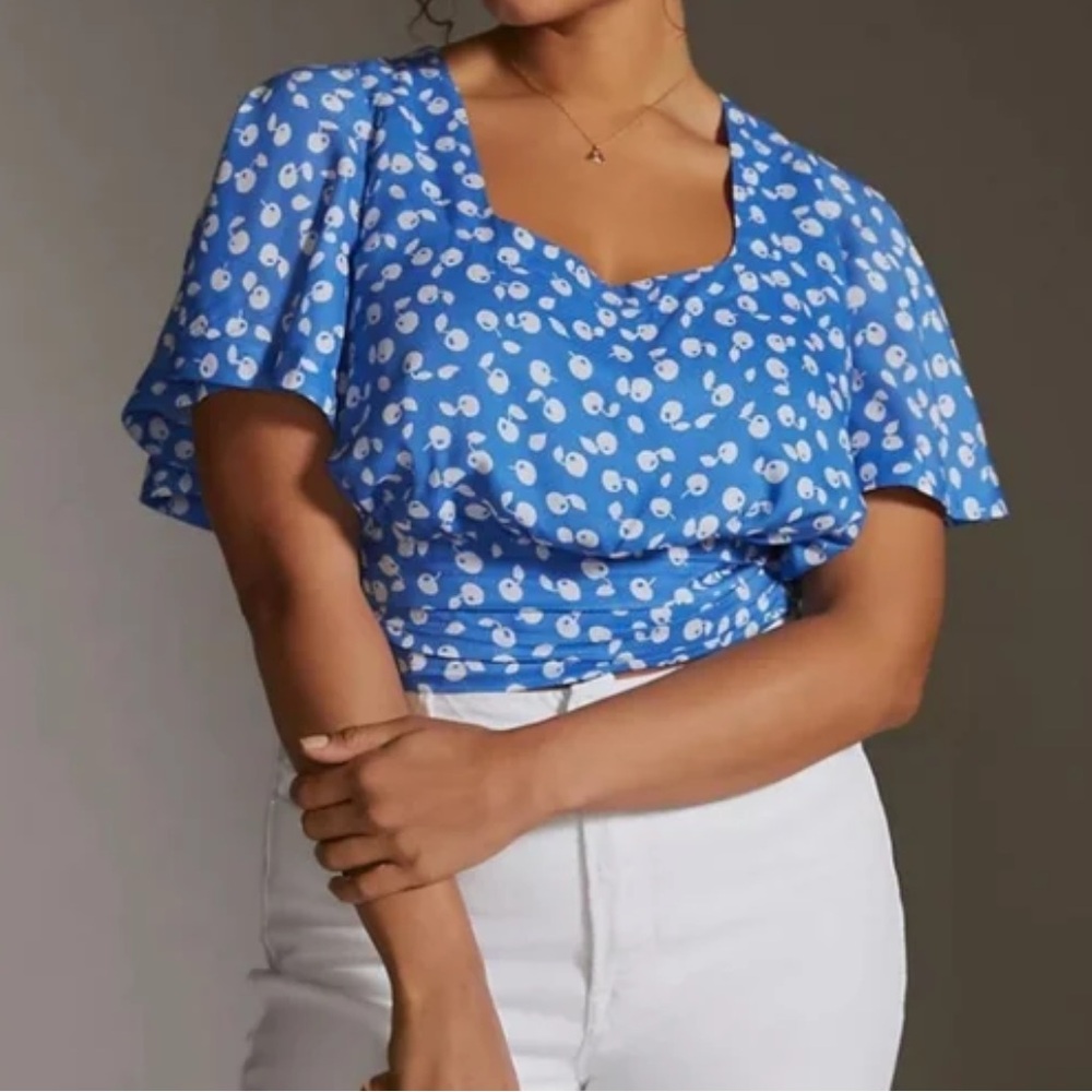 Anthropologie Maeve Square-Neck Crop Top